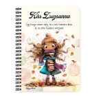 Személyre szabható - Cuki őszi Könyvmoly lány mintás füzet