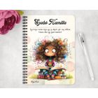 Személyre szabható - Olvasó őszi Könyvmoly lány mintás füzet