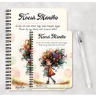 Személyre szabható - Könyves őszi Könyvmoly lány mintás füzet