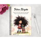 Személyre szabható - Kávé és könyvek őszi Könyvmoly lány mintás füzet