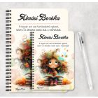 Személyre szabható - Álmodó őszi Könyvmoly lány mintás füzet