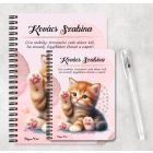 Személyre szabható - Cuki tapis vörös cicus mintás füzet