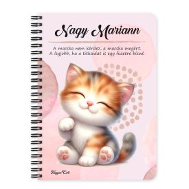 Személyre szabható - Kawaii cuki cica mintás füzet