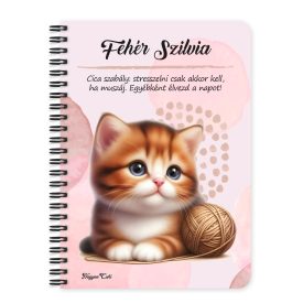 Személyre szabható - Pici cica gombolyaggal mintás füzet