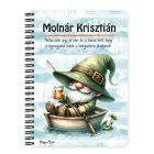 Személyre szabható - Horgász manó és egy korsó sör mintás füzet