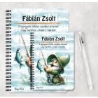 Személyre szabható - Horgász manó és a nagy fogás mintás füzet