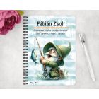 Személyre szabható - Horgász manó és a nagy fogás mintás füzet