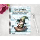 Személyre szabható - Csónakos horgász manó mintás füzet