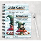 Személyre szabható - Gombás horgász manó mintás füzet