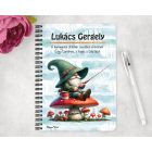 Személyre szabható - Gombás horgász manó mintás füzet