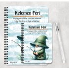 Személyre szabható - Horgász manó esőben mintás füzet