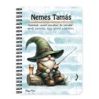 Személyre szabható - Horgász manó és egy sörös kapás mintás füzet