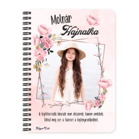   Saját fotós személyre szabható - Bájos virágos mintás füzet