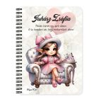 Személyre szabható - Cuki Körmös manólány mintás füzet