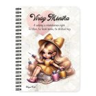 Személyre szabható - Cuki Arany Körmös manólány mintás füzet