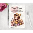 Személyre szabható - Cuki Arany Körmös manólány mintás füzet