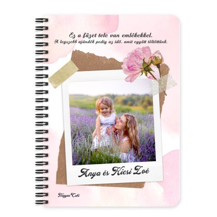 Saját fotós személyre szabható - Kedves virágos mintás füzet