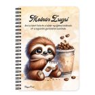 Személyre szabható - Festő kávés lajhár mintás füzet