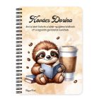 Személyre szabható - Kis kávés lajhár és a könyv mintás füzet