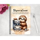 Személyre szabható - Barista Kávés lajhár mintás füzet