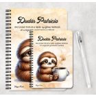 Személyre szabható - Kávés lajhár és a forró kávé mintás füzet