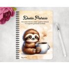 Személyre szabható - Telefonozós Kávés lajhár mintás füzet