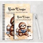 Személyre szabható - Kávés lajhár és egy jó regény mintás füzet