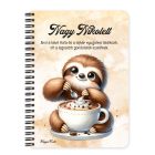 Személyre szabható - Kávés lajhár egy kis nasival mintás füzet