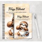 Személyre szabható - Kávés lajhár egy kis nasival mintás füzet