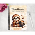 Személyre szabható - Kávés lajhár egy kis nasival mintás füzet