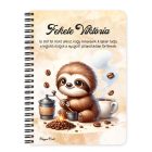 Személyre szabható - Kávés lajhár és frissen pörkölt kávé mintás füzet