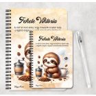 Személyre szabható - Kávés lajhár és frissen pörkölt kávé mintás füzet