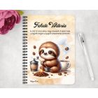 Személyre szabható - Kávés lajhár és frissen pörkölt kávé mintás füzet