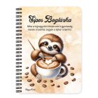 Személyre szabható - Kávés lajhár és a szíves cappucino mintás füzet