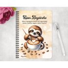 Személyre szabható - Kávés lajhár és a szíves cappucino mintás füzet