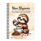 Személyre szabható - Kávés lajhár és a filteres kávé mintás füzet