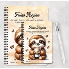 Személyre szabható - Nagyon cuki Kávés lajhár mintás füzet