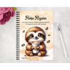 Személyre szabható - Nagyon cuki Kávés lajhár mintás füzet