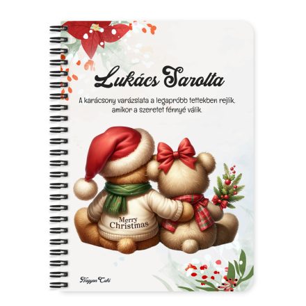 Személyre szabható - Karácsonyi Teddy maci - együtt (sál) mintás füzet