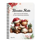 Személyre szabható - Karácsonyi Teddy maci - együtt (kantáros) mintás füzet
