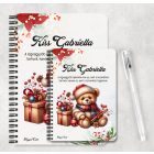Személyre szabható - Karácsonyi Teddy maci (fahéj) mintás füzet