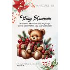 Személyre szabható - Karácsonyi Teddy maci (macival) mintás füzet