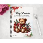 Személyre szabható - Karácsonyi Teddy maci (macival) mintás füzet