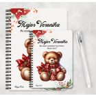 Személyre szabható - Karácsonyi Teddy maci (sál) mintás füzet