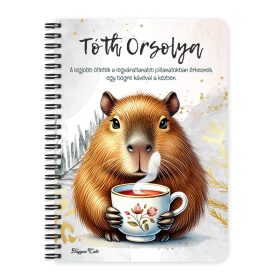 Személyre szabható - Kávézó capybara mintás füzet