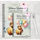 Személyre szabható - Cuki lufis capybara mintás füzet