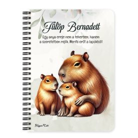  Személyre szabható -Capybara és a kölykök mintás füzet