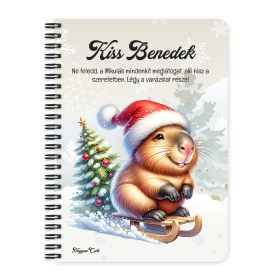   Személyre szabható - Vidám szánkós capybara mintás füzet