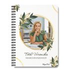 Te vagy a sztár a szakmádban! - Arany zöld leveles mintás, saját fotóval személyre szabható füzet