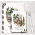 Te vagy a sztár a szakmádban! - Arany zöld leveles mintás, saját fotóval személyre szabható füzet